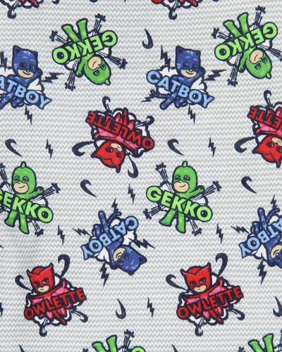Vista 4 de PJ Masks - Conjunto de pijama para niños pequeños, Gekko Catboy Owlette Title Logo