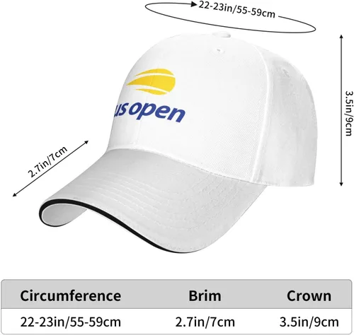 Vista 6 de US Open Tennis 2023 Sandwich Cap Unisex Gorra de béisbol clásica unisex ajustable Casquette Dad Hat