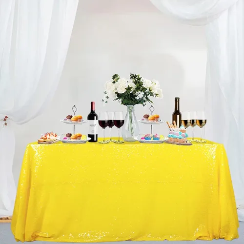 Vista 25 de Partisout - Mantel redondo de lentejuelas de 48 pulgadas color rosa brillante - Cubierta de mesa con purpurina brillante para boda, cumpleaños Rosa