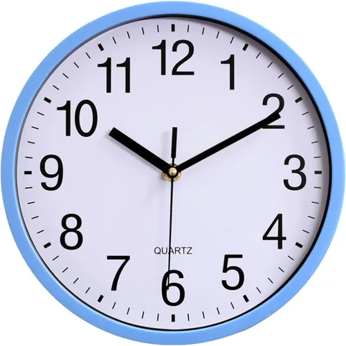 Vista 11 de Large Wall Clock, 10 Inch Silent Non-Ticking Quartz Battery Operated Black Wall Clock,Classic Round Living Room Clocks Wall for Kitchen Office Home