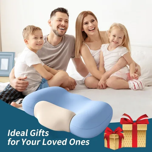 Vista 5 de Almohada cervical para aliviar el dolor de cuello, almohada ergonómica de contorno de espuma viscoelástica para dormir, almohada ortopédica de apoyo