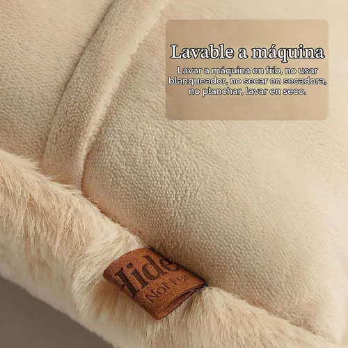 Vista 4 de UnHide Squish - Almohada lumbar, almohada rectangular de piel sintética extra suave Oso beige