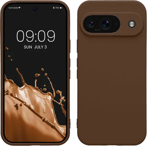 Vista 204 de kwmobile Funda compatible con Google Pixel 9 - Funda protectora delgada de TPU para teléfono - Acabado mate suave - Piedra antigua