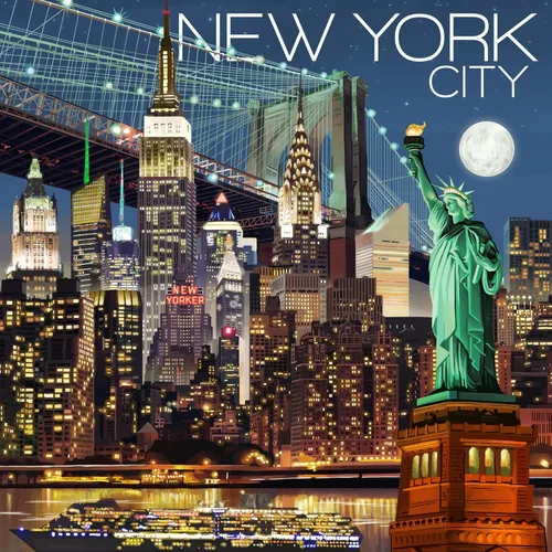 Vista 6 de Lantern Press Posavasos de cerámica para bebidas de Nueva York Skyline at