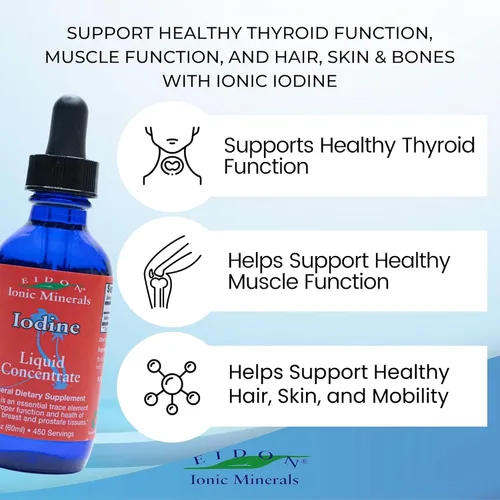 Vista 4 de Eidon Ionic Minerals Suplemento de yoduro de potasio, gotas de yodo líquido para hombres y mujeres, apoya los niveles de energía y la salud