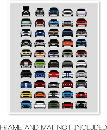 Vista 3 de Custom Car Posters Póster hecho a mano compatible con póster de American Muscle Car e impresión de automóviles clásicos y vehículos icónicos, 8 x 10