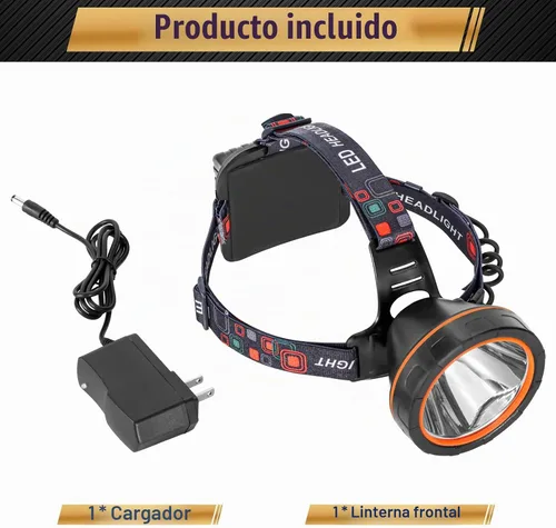 Vista 7 de Linterna frontal LED recargable, faro frontal impermeable súper brillante, linterna para casco duro para la caza de mapaches, pesca, camping
