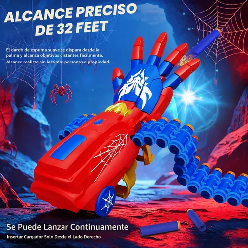 Vista 3 de Pistola de juguete de dardos de espuma motorizada de superhéroe, accesorios