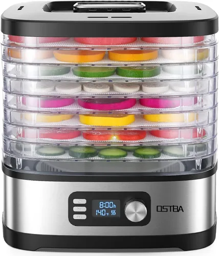 Vista 8 de OSTBA Food Dehydrator, 8 BPA-Free Trays, Adjustable Temp to 158°F, 240W