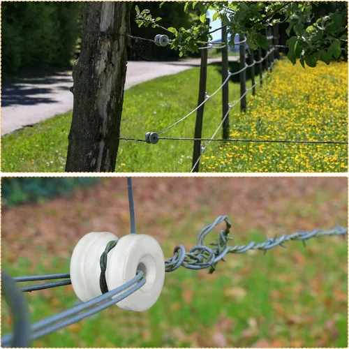 Vista 7 de SiliFine 1 unids WP36 Corner Post Cerca Cerca Aislador Eléctrico Blanco Circular Donut Porcelana Aislador para Cerca Alambre Madera Post