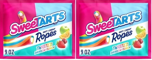 Vista 10 de SweeTARTS Soft & Chewy Ropes Candy, sabor a fresa picante, bolsa de 9 onzas