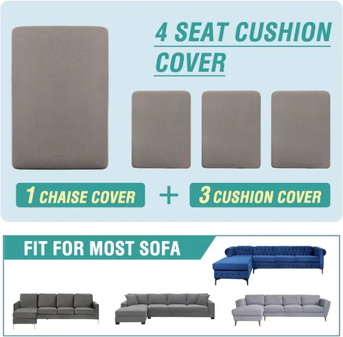 Vista 151 de OKYUK Fundas para sofá modular, 3 piezas, fundas de cojín de terciopelo para sofá, en forma de L, funda de cojín separado para sofá, protector