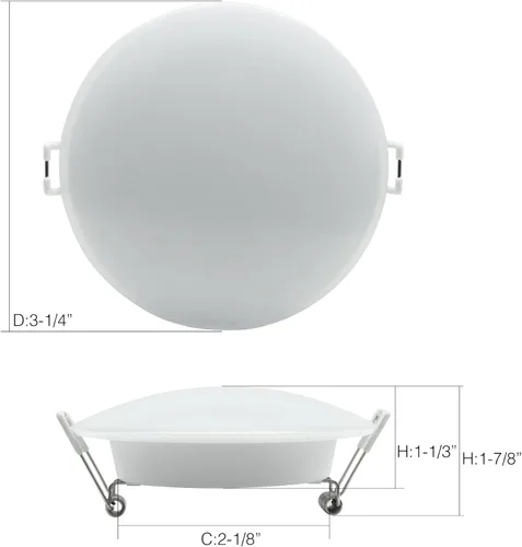 Vista 5 de Lámpara de techo empotrable LED de 12 voltios, luz de disco de 3 pulgadas, regulable 4 W 3500 K blanco cálido, luz interior de montaje empotrado Luz