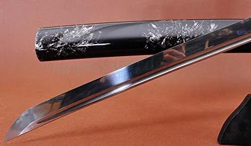 Vista 7 de Katana de acero de alto carbono hecho a mano de 41 pulgadas de samurai japonés listo para la batalla