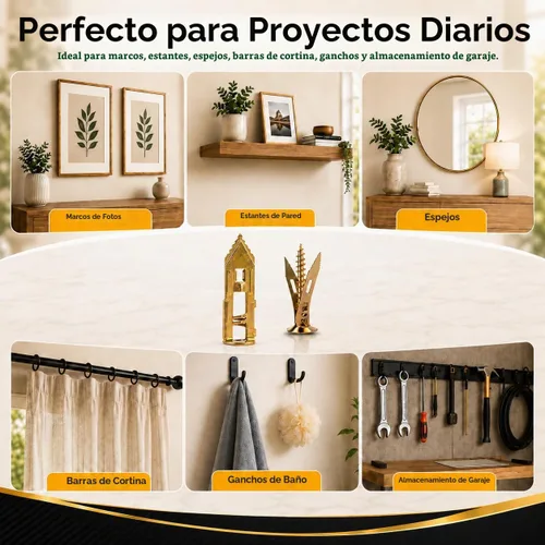 Vista 5 de Jyphorixal Juego de 120 anclajes autoperforantes para paneles de yeso con tornillos, anclajes de pared de metal resistentes para paneles de yeso