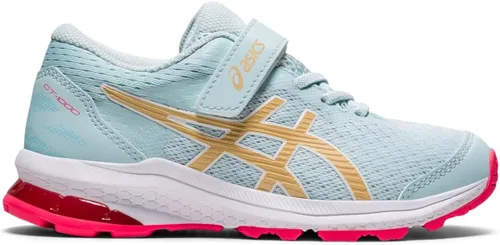 Vista 4 de ASICS Tenis de correr preescolar GT-1000 10 para niños Azul Patchwork