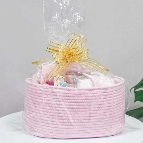 Vista 6 de ABenkle Organizador de Pañales - Cesta de Almacenamiento de Cuerda de Algodón para Artículos Esenciales del Bebé, Regalo de Baby Shower para Niños