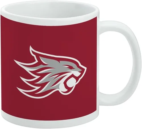 Vista 325 de Taza de cerámica con el logotipo principal de la Universidad Rider, taza de regalo novedosa para café, té y bebidas calientes, 11oz, blanca