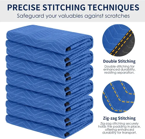 Vista 12 de Paquete de 12 mantas para mudanzas, almohadillas de mudanza de muebles extragrandes de 80 x 72 pulgadas, mantas de embalaje reutilizables