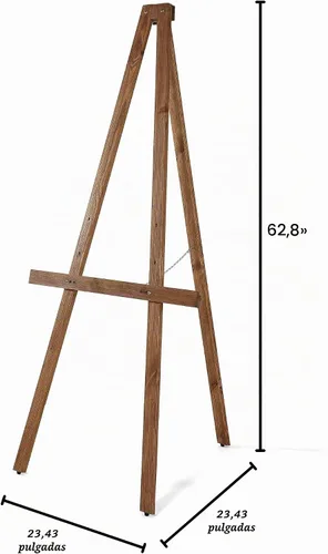 Vista 8 de M&T Displays Caballete de arte rústico de madera oscura, soporte de altura ajustable, trípode de madera para dibujo, pintura, soporte de lienzo