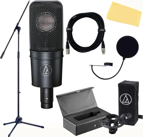 Vista 17 de Audio-Technica AT2005USB - Paquete de micrófono dinámico cardioide USB/XLR con filtro pop, cable XLR y paño de pulido de Austin Bazaar