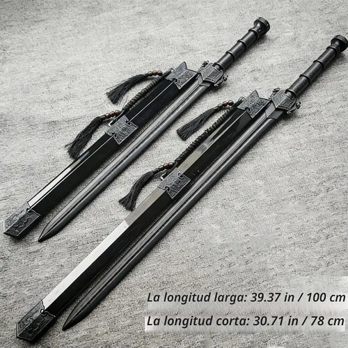Vista 4 de High Strength Polypropylen Plastic Sword Ancient Style Embroidery Spring Sword with Sheath for Practice and Training