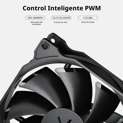 Vista 4 de uphere PWM 12BK4-3 - Paquete de 3 ventiladores de carcasa de computadora de larga vida útil de 4.72 pulgadas (4.724 in) para refrigeración de cajas