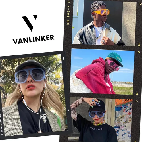 Vista 2 de VANLINKER Gafas de sol de aviador cuadradas de gran tamaño para mujeres y hombres, vintage, redondas, de los años 70, gafas de sol retro gruesas