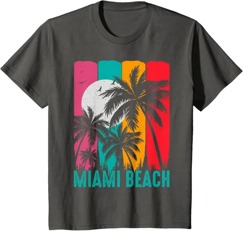 Vista 39 de Camiseta Miami Beach, Negro, S