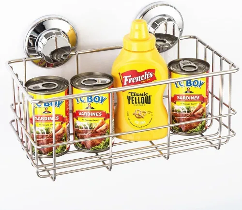 Vista 4 de SANNO Organizador de ducha con ventosa, organizador de baño, organizador de baño, cesta de almacenamiento de cocina para soporte de gel, champú