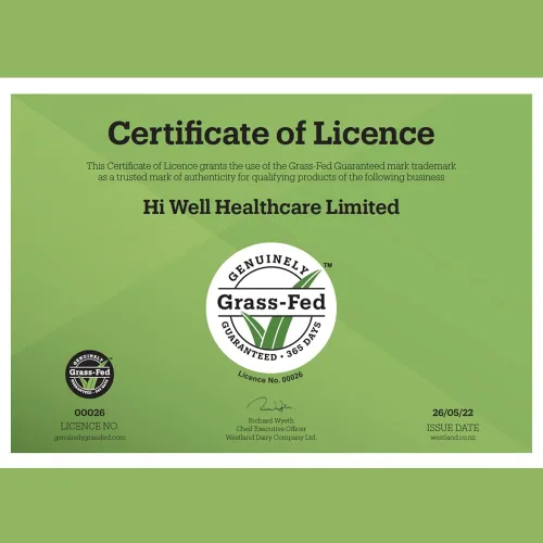 Vista 7 de Hi Well Premium 100% puro calostro bovino alimentado con pasto de Nueva Zelanda 500 120 cápsulas