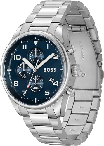 Vista 2 de BOSS Center Court Reloj cronógrafo de acero inoxidable para hombre, resistente al agua