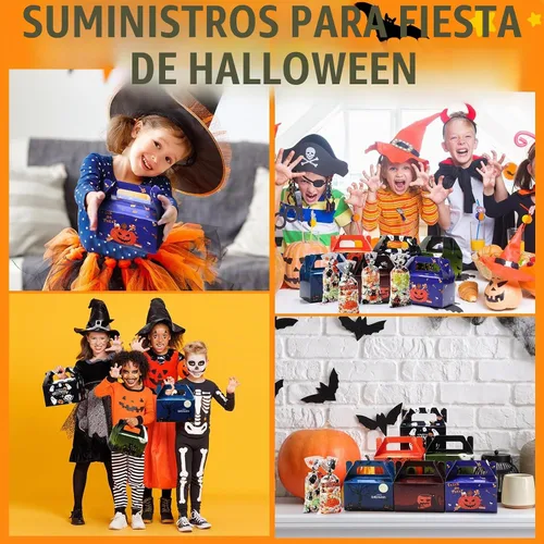 Vista 6 de ReliThick - Paquete de 80 cajas de golosinas de Halloween con bolsas