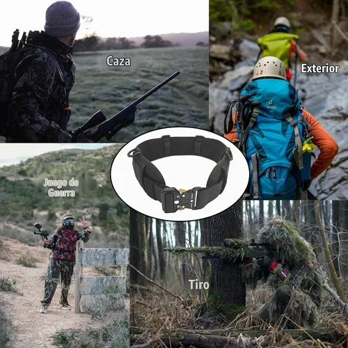 Vista 6 de Cinturón de batalla Molle Cinturón Airsoft Cinturón de herramientas y se adapta a tamaños de 32 a 44 pulgadas (negro)