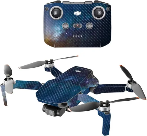 Vista 10 de MIGHTY SKINS Fibra de carbono compatible con DJI Mini 2 Dron portátil - Andromeda Acabado de fibra de carbono texturizado protector, duradero