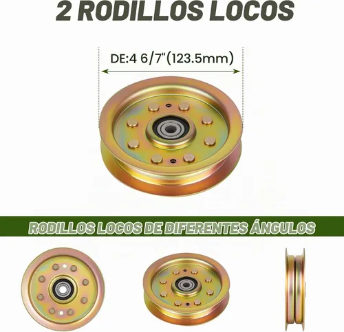 Vista 7 de Kit de reconstrucción de cubierta de 46 pulgadas para Cub Cadet LTX1045 LTX1046 LTX1046VT, 2 husillos 618-04865 918-04865, 2 poleas 753-08171, 2