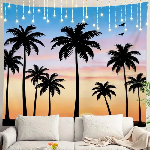 Vista 84 de Shrahala Modern Abstract Artwork Wall Tapestry, Orange Black Beige Wall Hanging Large Tapestry Decoration Polyester Fiber White Hem Around for Dorm