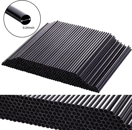 Vista 2 de Tomnk 300 pajitas desechables, pajitas de plástico de 8.25 pulgadas, pajitas de plástico para vasos y café helado 0.24" Wide Food-Grade BPA-Free