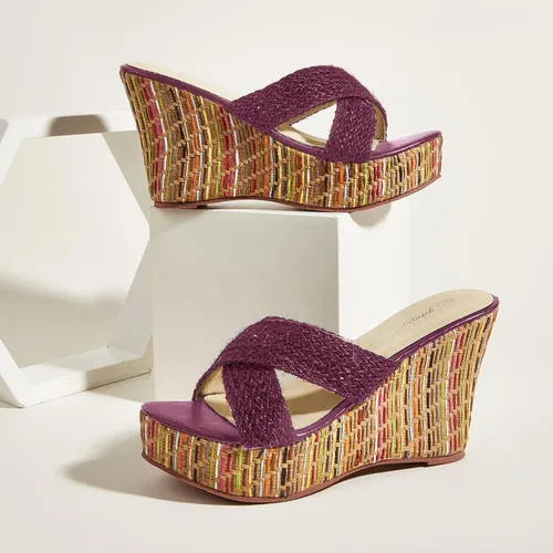 Vista 5 de getmorebeauty Sandalias de cuña para mujer, sandalias casuales de verano con plataforma