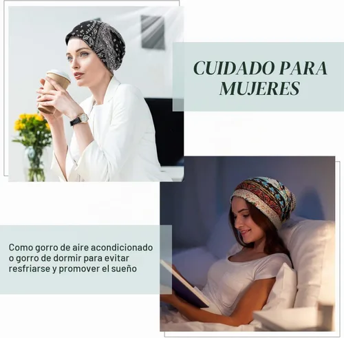 Vista 5 de SATINIOR 5 Piezas Gorro Holgado para Mujer Gorro de Quimioterapia Elástico Envolturas para Cabeza de Cáncer Pañuelo para Cabeza para Dormir
