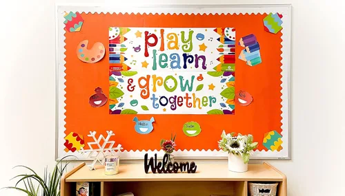 Vista 3 de Sproutbrite Carteles educativos de juego y aprendizaje de 13.5 x 39 pulgadas, 2 carteles de profesores, carteles motivacionales para el aula