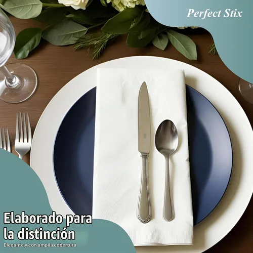 Vista 4 de Perfect Stix - Servilletas de cena (2 capas) color blanco