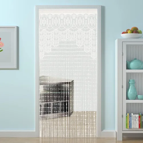 Vista 12 de HSYLYM - Cortina de puerta de encaje para privacidad, estilo macramé boho, para ventanas y como separador de paredes, cubre ventanas y puertas