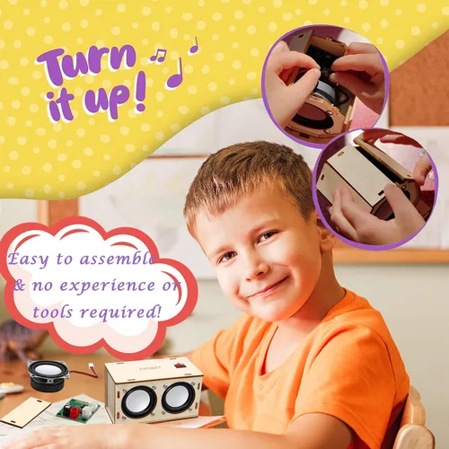 Vista 3 de Proyectos STEM para niños y adultos - Construye tu propio altavoz Bluetooth - Kit de electrónica de experimentos científicos Conjunto de bricolaje