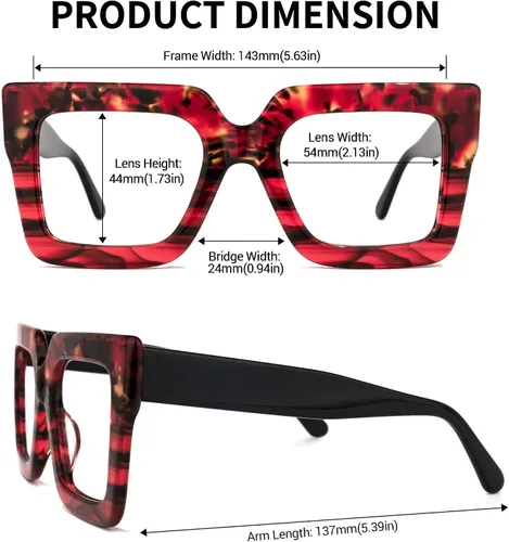 Vista 4 de Zeelool Elegantes gafas cuadradas de gran tamaño con bloqueo de luz azul para mujer, 100% protección UV400 Brandon VFP0306