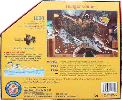 Vista 2 de Madd Capp Puzzles - I AM Grizz - Rompecabezas de 1000 piezas con forma de animal, multicolor