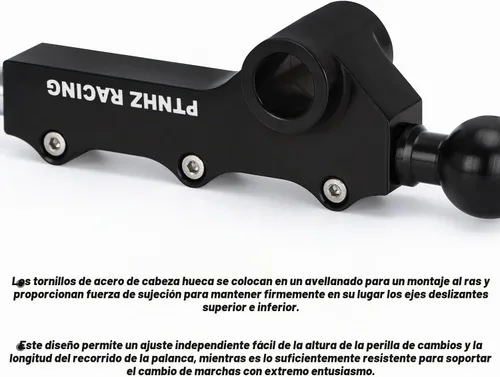 Vista 3 de Cambio corto ajustable doble para Subaru Impreza WRX Legacy Outback Negro