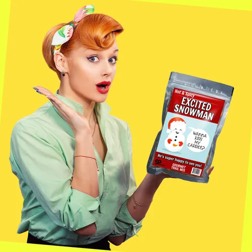 Vista 8 de Kiss My Carrot Trail Mix – Regalos traviesos de broma para mujeres – Divertidos regalos de muñeco de nieve para adultos – Regalo de comida picante