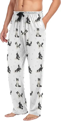Vista 4 de Pantalones de pijama para hombre, pantalones de pijama para dormir, pantalones de descanso con bolsillos, S, M, L, XL, XXL