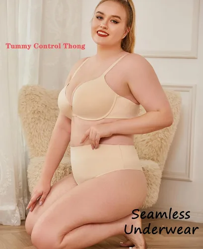 Vista 5 de Knowyou Tangas de cintura alta para mujer, ropa interior sin costuras para mujer, bragas sexys transpirables para mujeres, paquete de 6